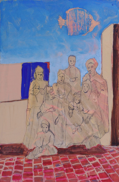 la famille - 21x30 - tempera